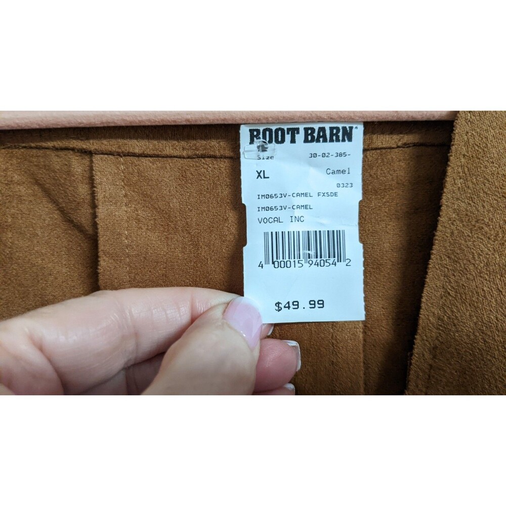 NWT-Boot Barn VOCAL Eyelet Fringe Camel Women's Vest Faux Suede XL NEW!!! $49.99 - Picture 7 of 12